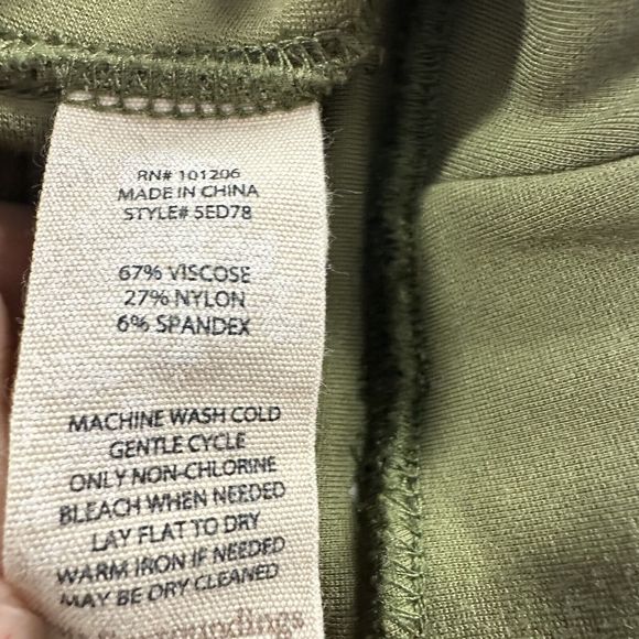 Soft Surroundings Leggings Plus Size 3X Olive Green Pullon Stretch Cropped - Picture 9 of 9